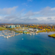 Panoramic view of the Whitby Marina.