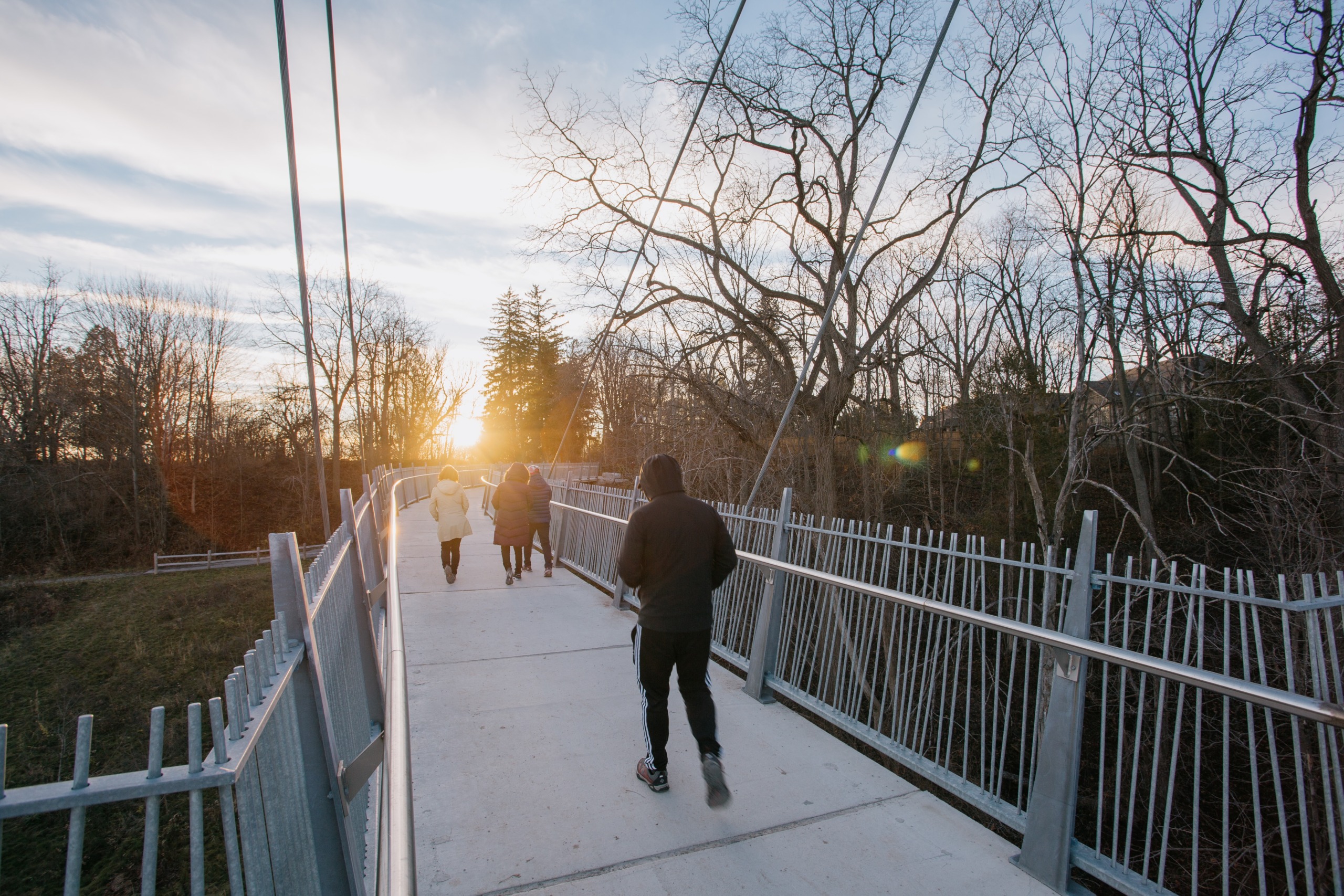 People walking in Markham, Ontario, Canada.